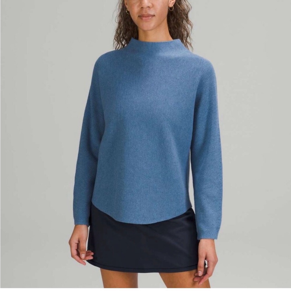 Lululemon size L, mock neck boxy cotton blend sweater